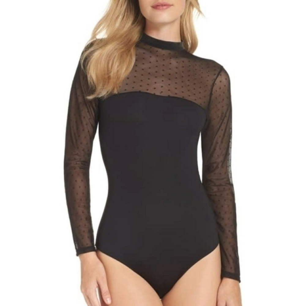 Vince Camuto Illusional Black‎ Bodysuit
